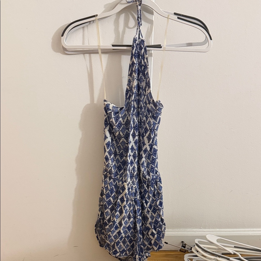 Blue and White Women’s romper